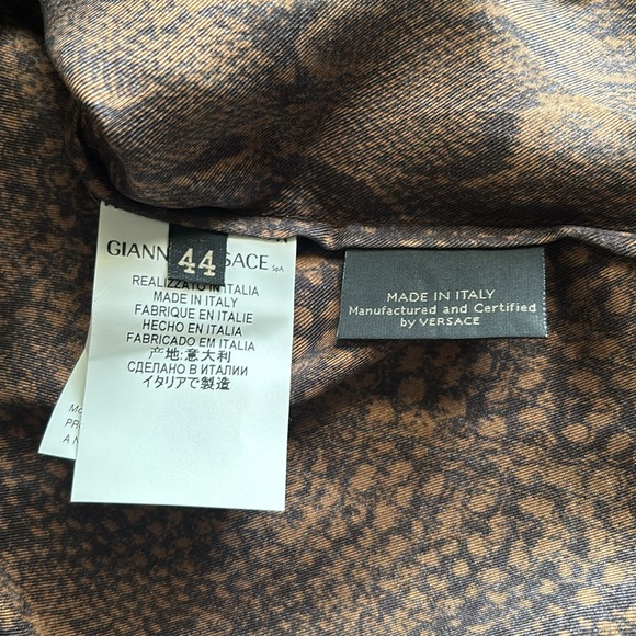 Versace Brown and Gold Silk Shirt - Picture 8 of 13